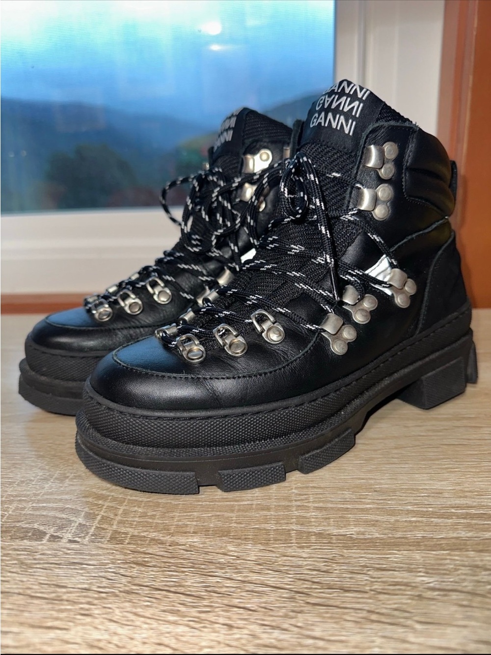 Ganni Black Leather Boots
